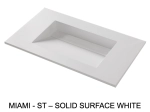 Plan vasque Design, fabrication sur mesure, Largeur 60 à 200 cm x Profondeur 40 à 60 cm, résine minérale ACRYSTONE® SOLID-SURFACE Finition lisse blanc mate, Livraison Offerte et Rapide.
